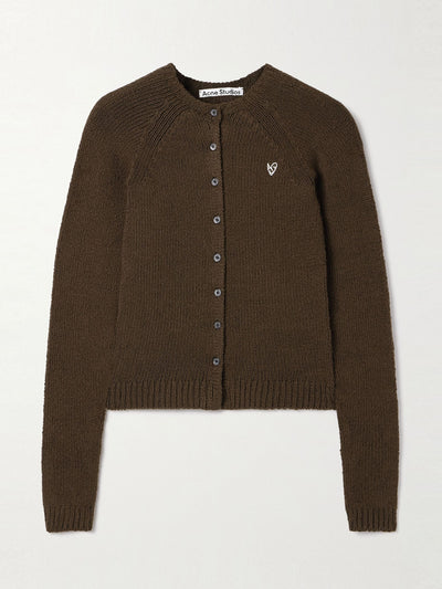 Acne Studios Embroidered organic cotton-blend cardigan at Collagerie