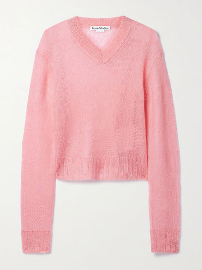 Acne Studios Cropped pink sweater at Collagerie