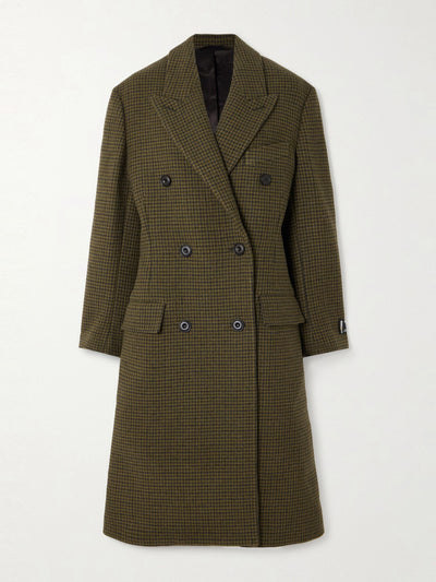 Acne Studios Houndstooth double-breasted wool-blend coat at Collagerie