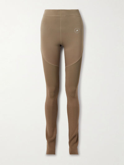 Adidas By Stella Mccartney Paneled stretch recycled and ribbed-knit leggings at Collagerie