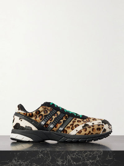Adidas Originals Adizero Adios OG brushed-suede and rubber-trimmed pony hair sneakers at Collagerie