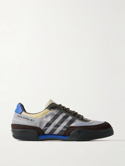 Adidas Squash Polta AKH printed mesh, suede and leather sneakers at Collagerie