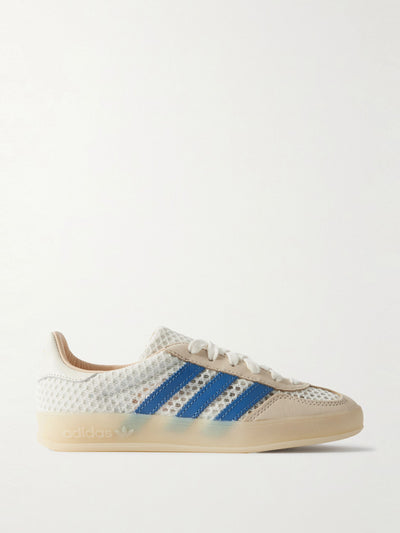 Adidas Originals Gazelle Indoor leather-trimmed mesh sneakers at Collagerie