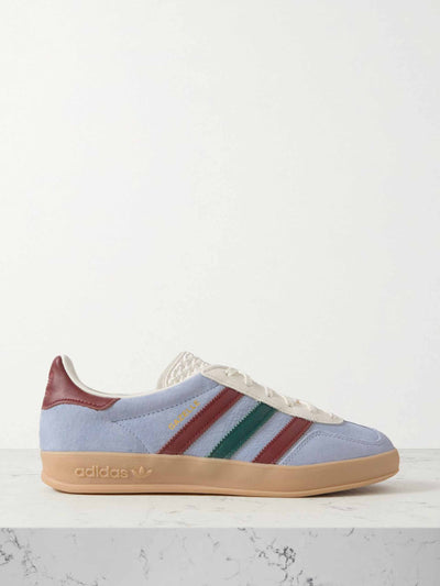 Adidas Blue Gazelle leather-trimmed suede low-top sneaker at Collagerie