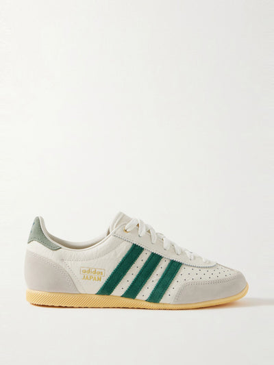Adidas Originals Japan suede-trimmed perforated leather sneakers at Collagerie