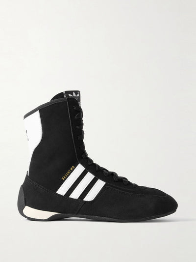 Adidas Originals Rasant Mid leather-trimmed suede sneakers at Collagerie