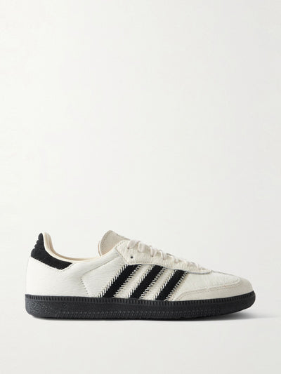Adidas Originals Samba OG suede-trimmed calf hair sneakers at Collagerie