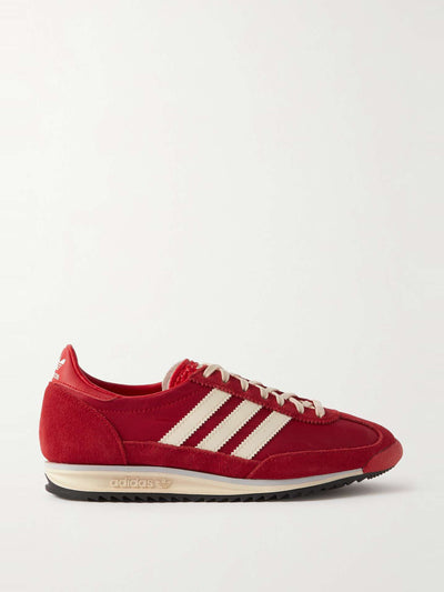Adidas Originals SL 72 leather-trimmed suede and nylon sneakers at Collagerie