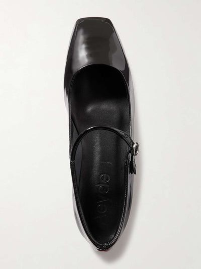 Aeyde Uma patent-leather Mary Jane ballet flats at Collagerie