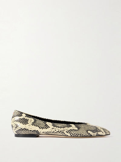Aeyde Ellie snake-effect leather ballet flats at Collagerie