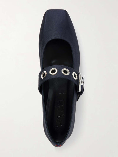 Aeyde Uma embellished grosgrain Mary Jane ballet flats at Collagerie