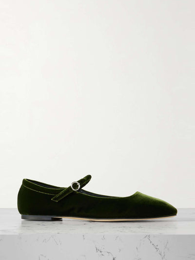 Aeyde Uma velvet Mary Jane ballet flats at Collagerie