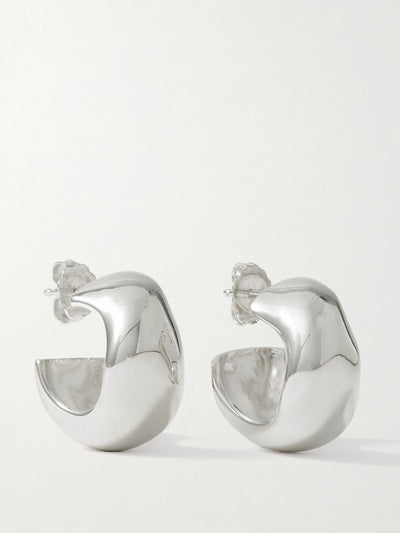 Agmes Celia small recycled silver hoop earrings at Collagerie
