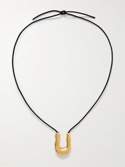 Agmes Wishbone gold vermeil cord necklace at Collagerie