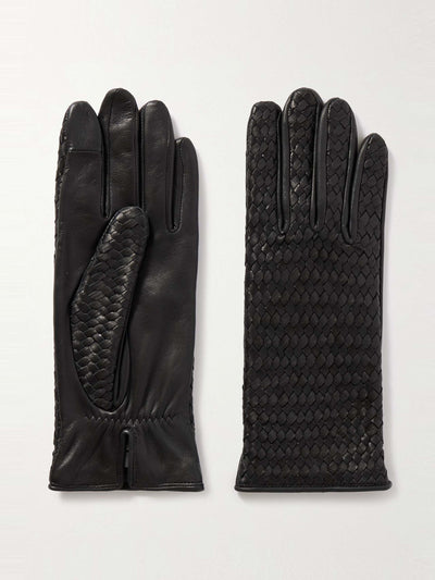 Agnelle Stanilas woven leather gloves at Collagerie
