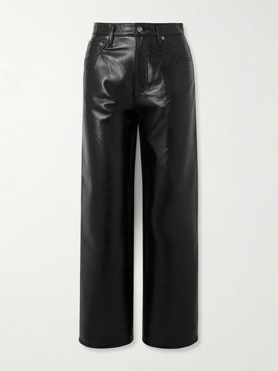 Agolde Ren cropped high-rise wide-leg leather pants at Collagerie