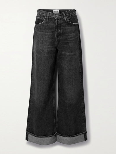 Agolde Dame distressed high-rise wide-leg jeans at Collagerie