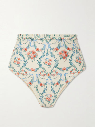 Agua By Agua Bendita Nopal Mosqueta ruffled floral-print recycled bikini briefs at Collagerie