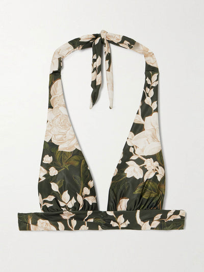 Agua By Agua Bendita Marimar Gardenia floral-print recycled halterneck bikini top at Collagerie