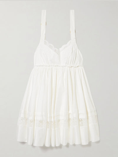 Aje Chant lace-trimmed cotton mini dress at Collagerie