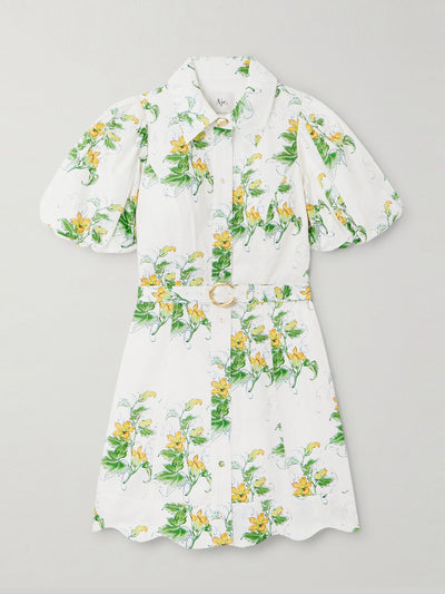 Aje Demi belted floral-print cotton-poplin mini shirt dress at Collagerie
