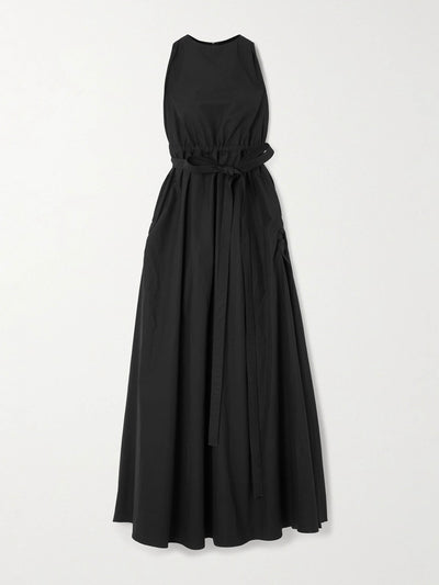 Alaïa Belted ruched cottton-poplin midi dress at Collagerie