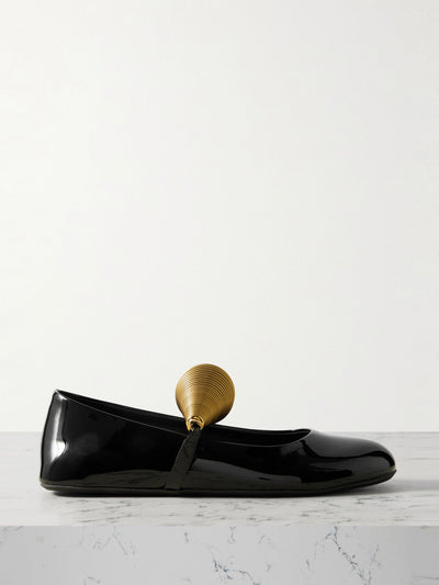 Alaïa Embellished patent-leather ballet flats at Collagerie