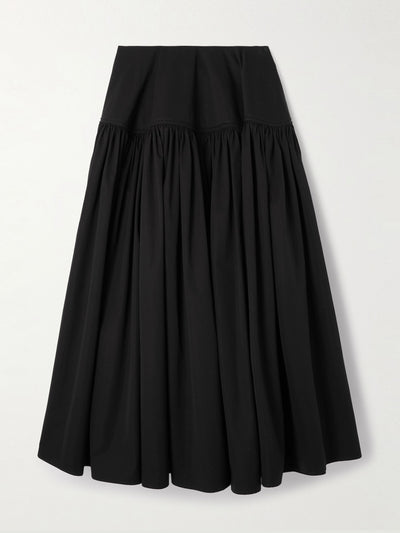 Alaïa Gathered cotton-poplin maxi skirt at Collagerie