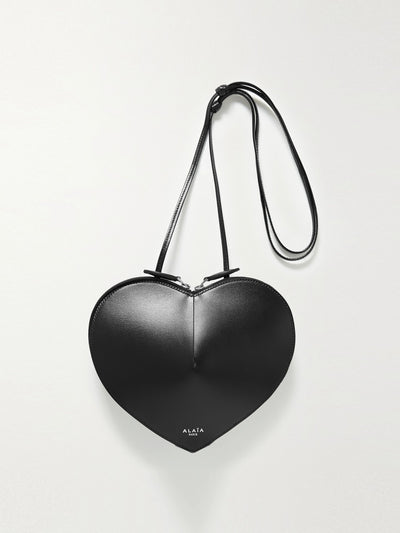 Alaïa Black heart leather shoulder bag at Collagerie