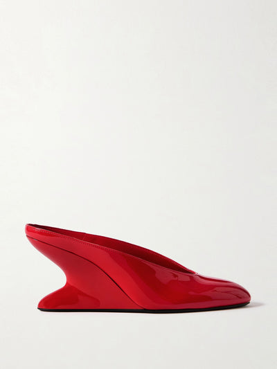 Alaïa Patent-leather wedge mules at Collagerie