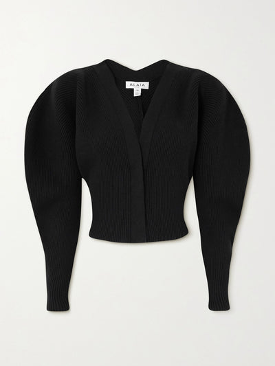 Alaïa Ribbed wool-blend cardigan at Collagerie