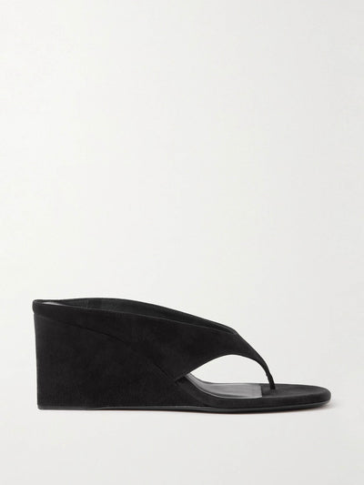 Alaïa Tong 75 suede wedge sandals at Collagerie