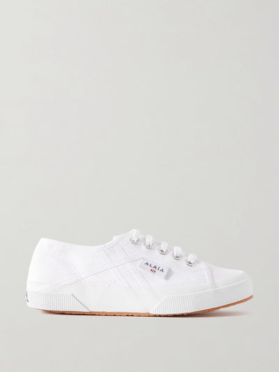 Alaïa x Superga White cotton-canvas trainers at Collagerie