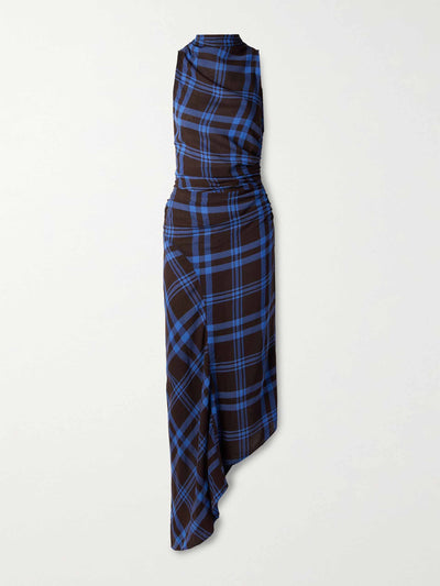 A.L.C. Navy checkered midi dress at Collagerie