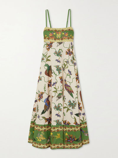 Alémais Birdie printed linen maxi dress at Collagerie