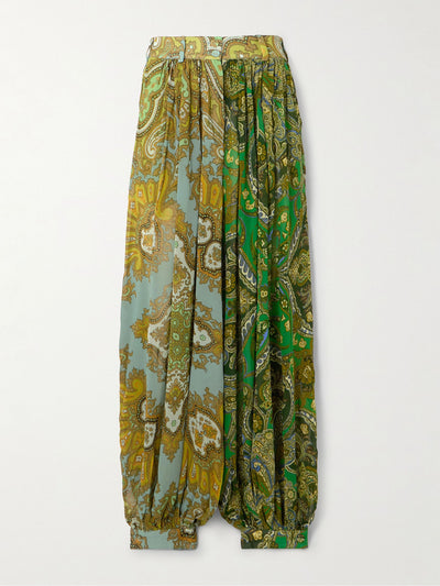 Alémais Clemenza pleated paisley-print crepe tapered pants at Collagerie