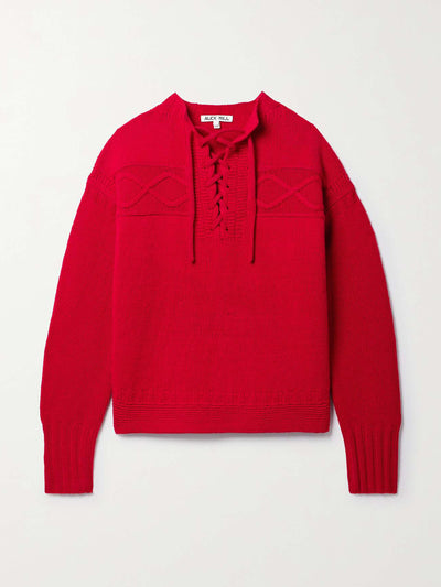 Alex Mill Lace-up merino wool-blend sweater at Collagerie