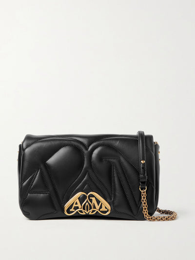 Alexander Mcqueen Black quilted leather shoulder bag at Collagerie