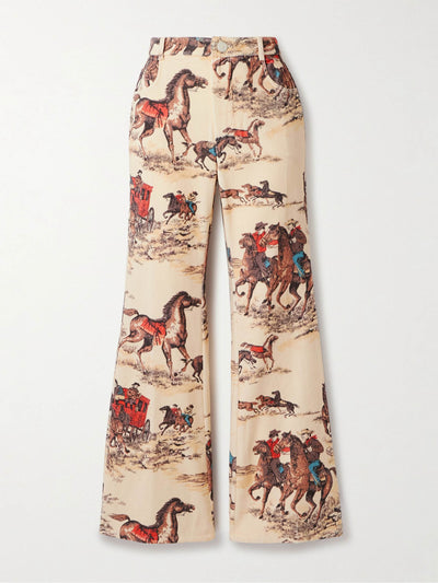 Alix of Bohemia Bunny Cowboy printed high-rise flared jeans at Collagerie