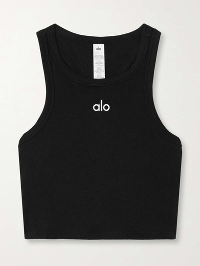 Alo Yoga Aspire ribbed stretch cotton-jersey tank at Collagerie