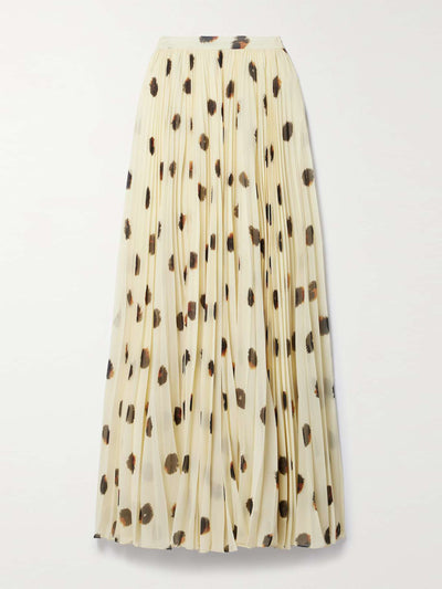 Altuzarra Sif pleated polka-dot crepe de chine maxi skirt at Collagerie