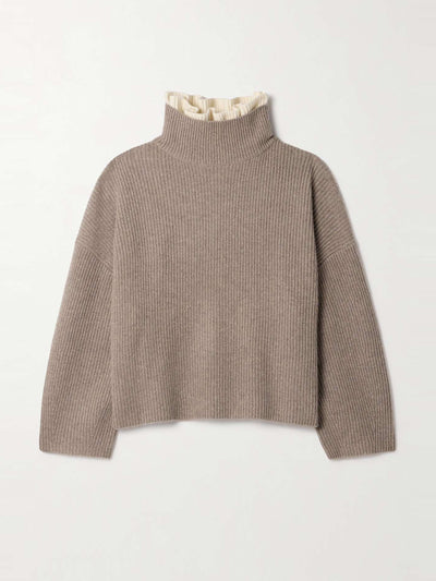 Altuzarra Zoppez ruffled two-tone cashmere sweater at Collagerie