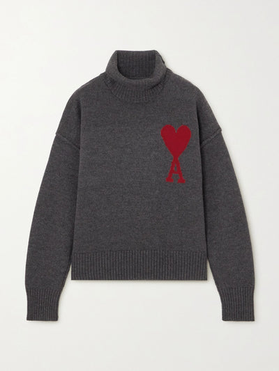 Ami Paris ADC intarsia wool turtleneck sweater at Collagerie