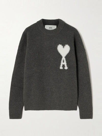 Ami Paris ADC oversized intarsia alpaca-blend sweater at Collagerie