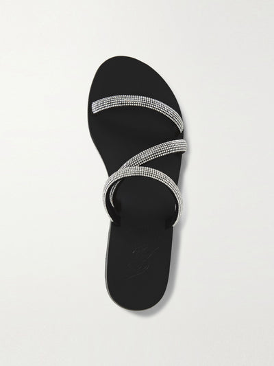 Ancient Greek Sandals Black diamante crystal-embellished suede sandals at Collagerie