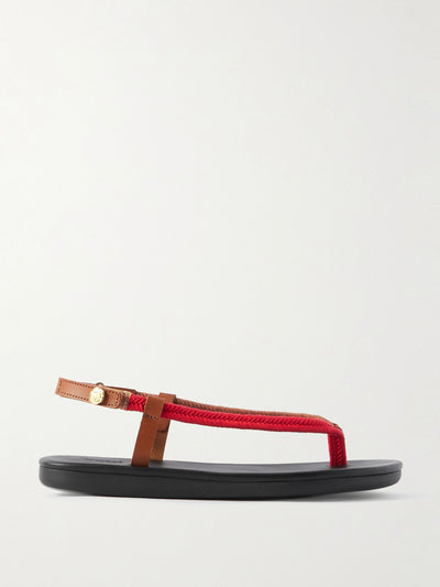 Ancient Greek Sandals Zoi leather-trimmed braided cord sandals at Collagerie