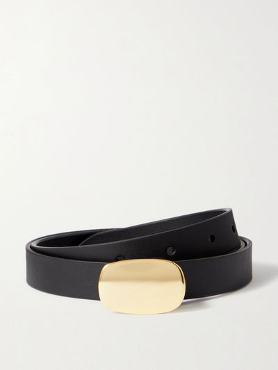 Anderson's Black leather belt with gold hardwear at Collagerie