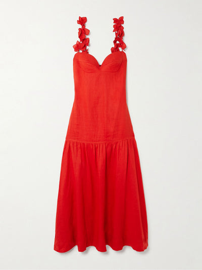 Andrés Otálora Ser Arte appliquéd linen maxi dress at Collagerie