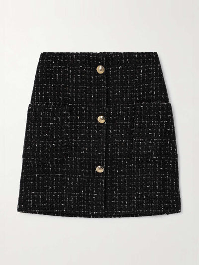 Anine Bing Mateo embellished metallic tweed mini skirt at Collagerie