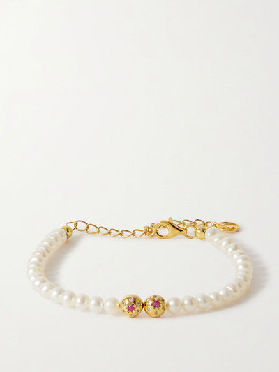 Anissa Kermiche Titillate gold-plated, pearl and crystal bracelet at Collagerie